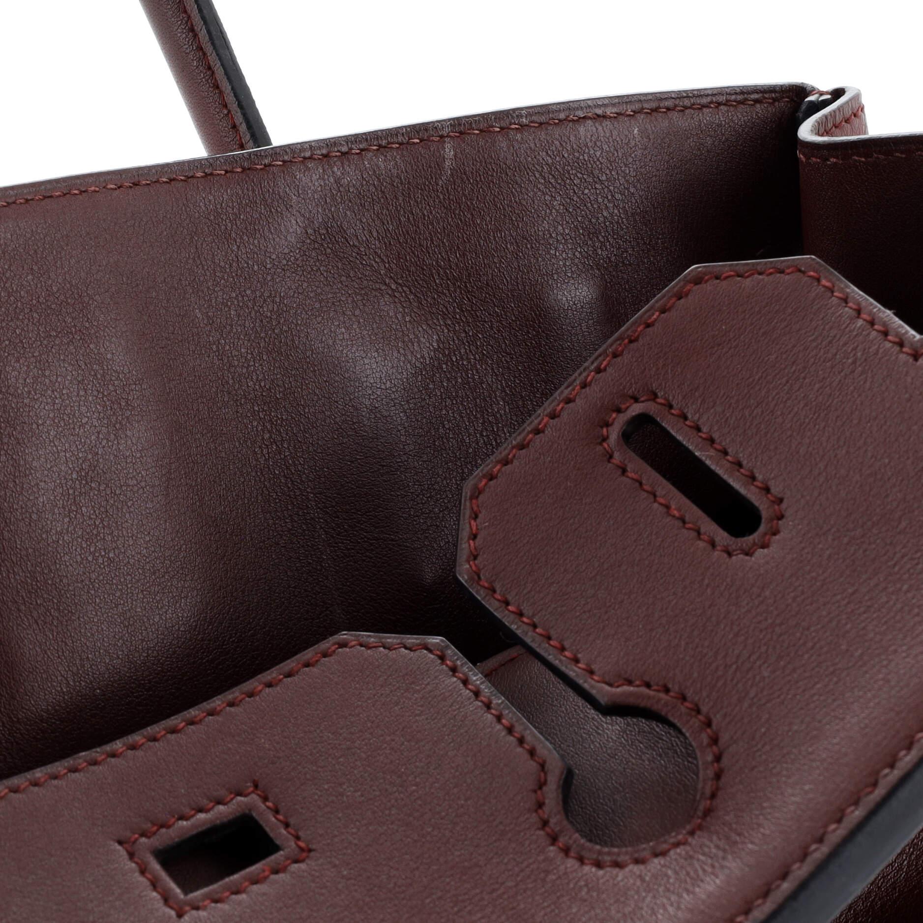 Hermes Birkin Handbag Bordeaux Swift with Palladium Hardware 30 6
