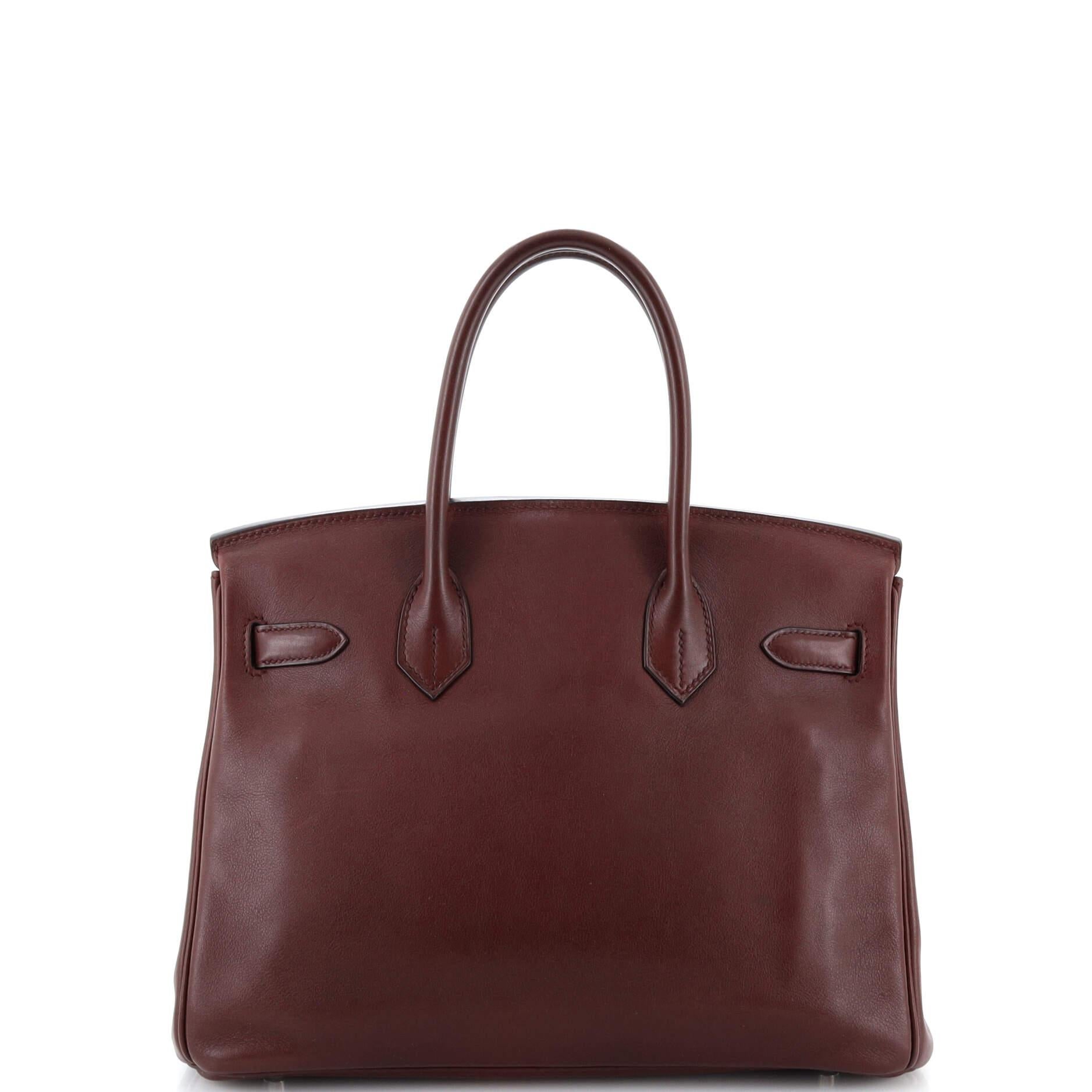 Women's or Men's Hermes Birkin Handbag Bordeaux Swift with Palladium Hardware 30