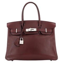 Hermes Birkin Handbag Bordeaux Swift with Palladium Hardware 30