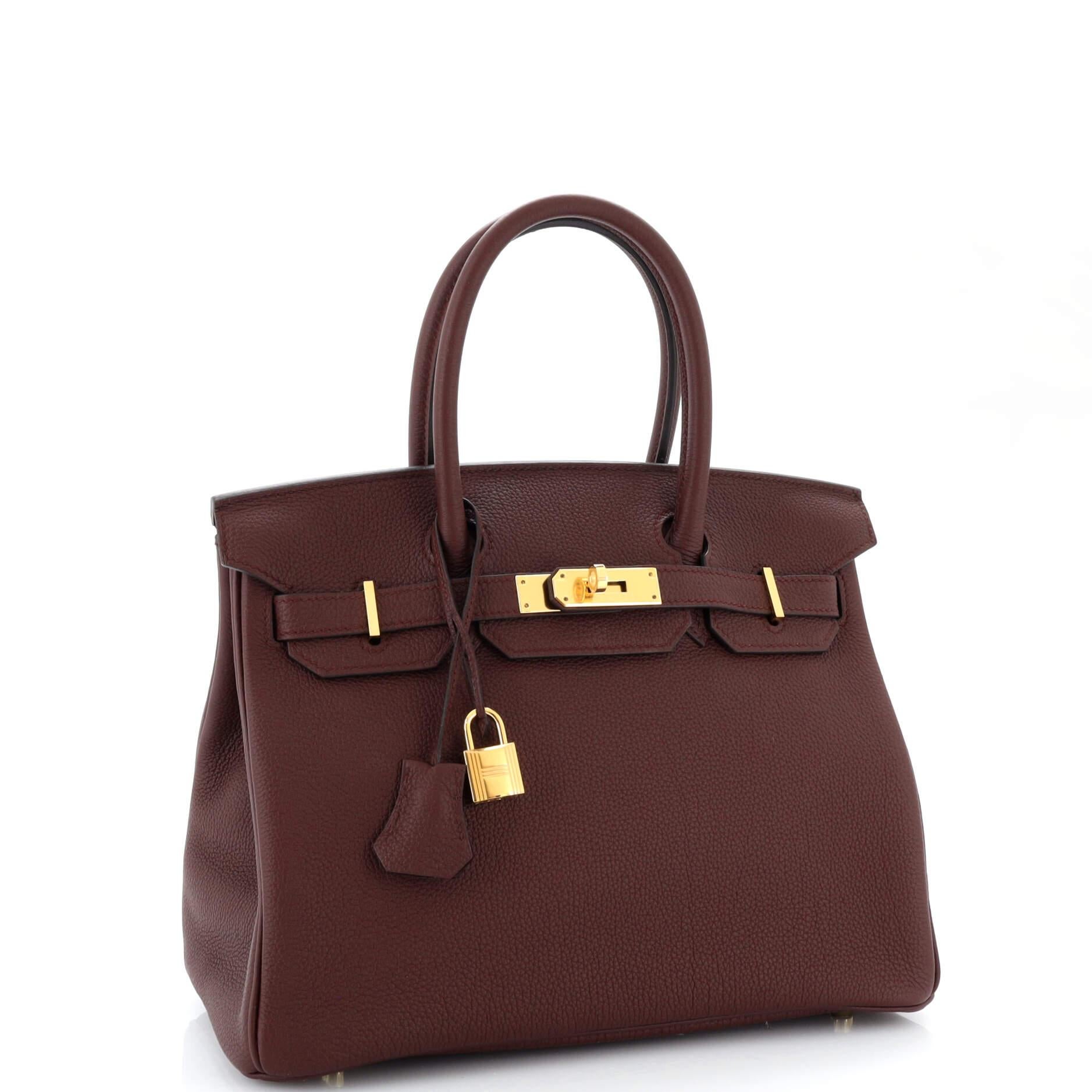 Hermes Birkin Handbag Bordeaux Togo with Gold Hardware 30 In Good Condition In NY, NY