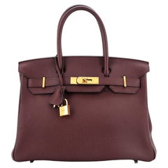 Hermes Birkin Handbag Bordeaux Togo with Gold Hardware 30