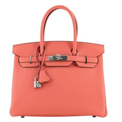 Hermes Birkin Handbag Bougainvillea Clemence with Palladium Hardware 30