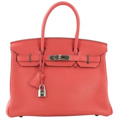 Hermes Birkin Handbag Bougainvillea Clemence with Palladium Hardware 30