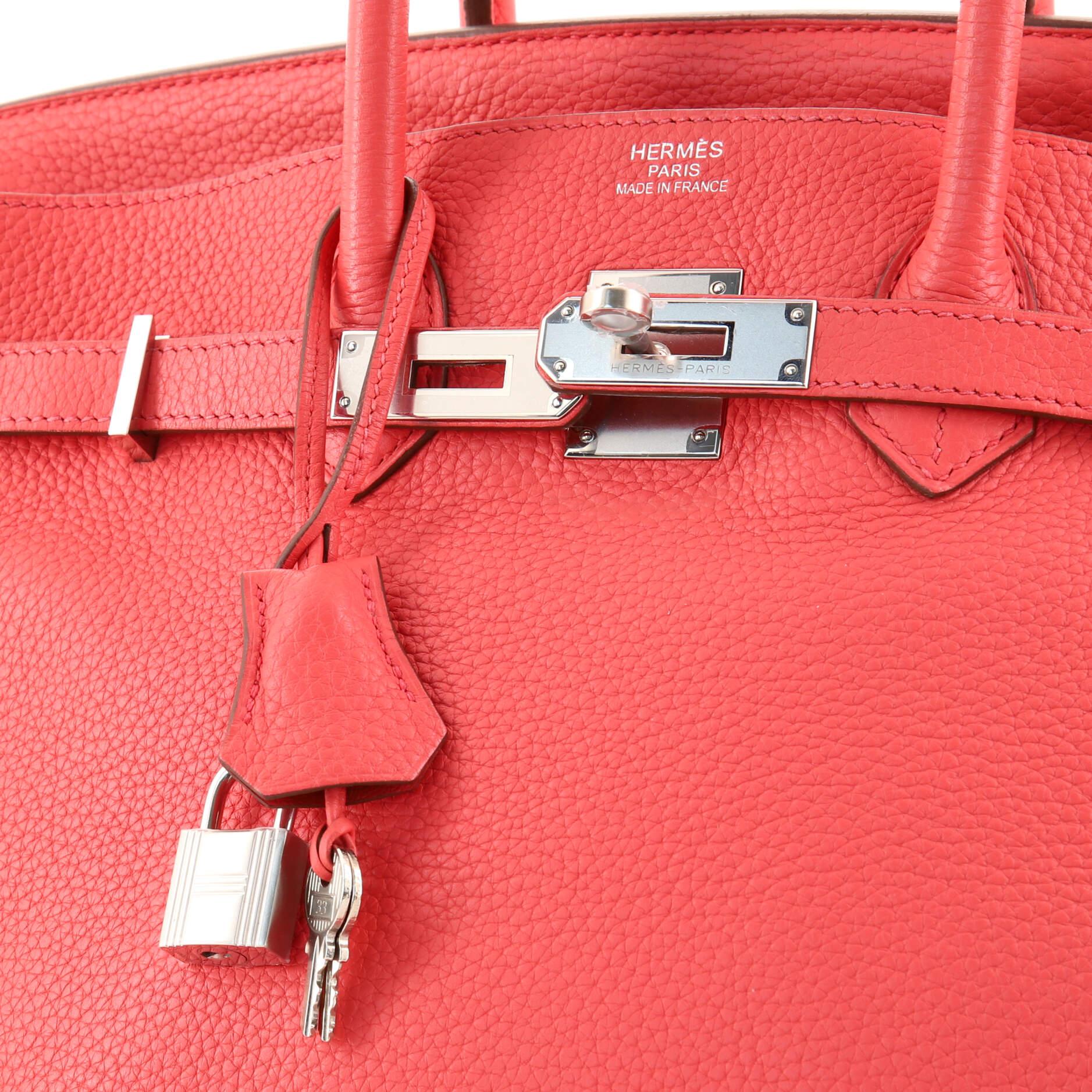 Hermes Birkin Handbag Bougainvillea Clemence with Palladium Hardware 35 7