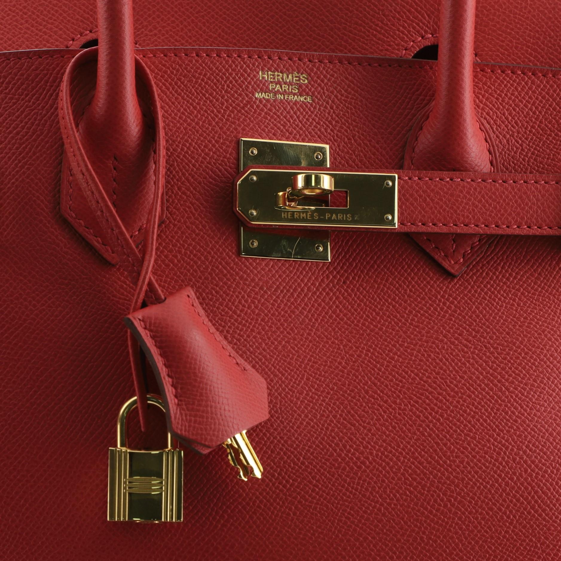 Women's Hermes Birkin Handbag Bougainvillea Epsom with Gold Hardware 30