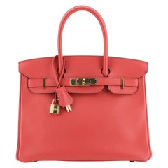 Hermes Birkin Handbag Bougainvillea Epsom with Gold Hardware 30