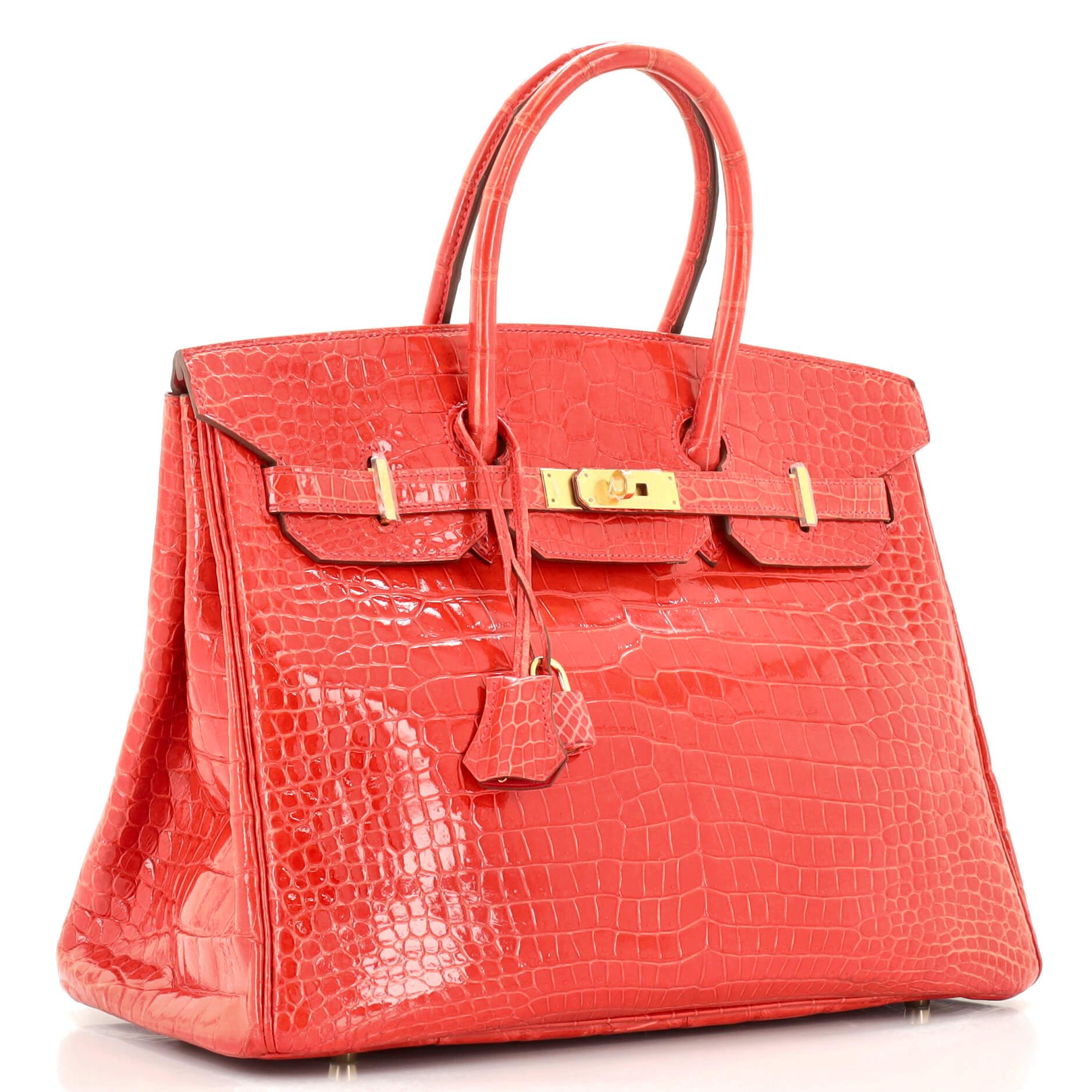 hermes exceptional collection shiny rouge h porosus crocodile