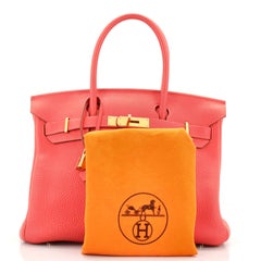Hermes Birkin Handbag Bougainvillea Togo With Gold Hardware 30