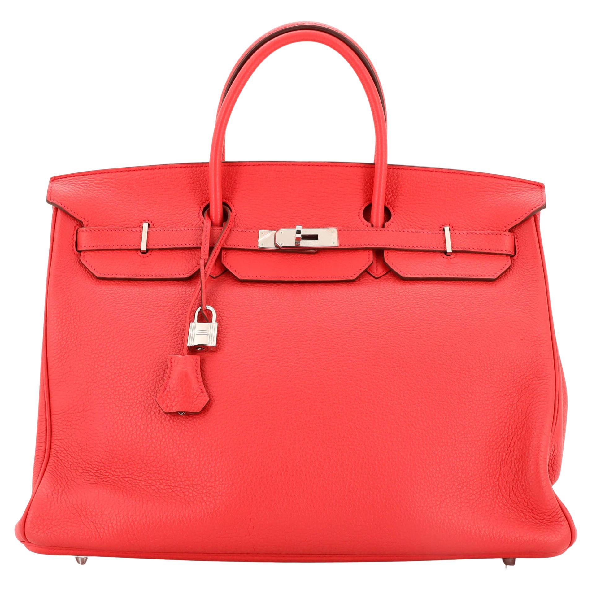 Hermes Birkin Handbag Bougainvillea Togo with Palladium Hardware 40