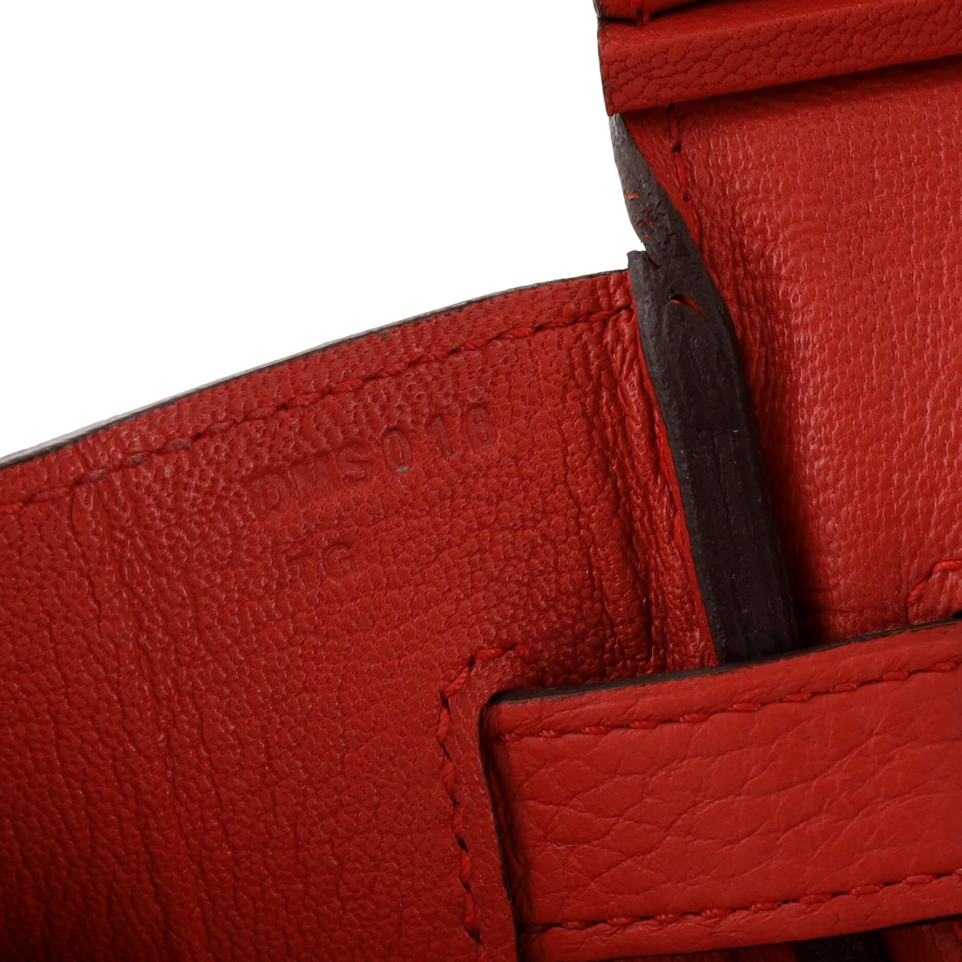 Hermes Birkin Handbag Bougainvillier Clemence with Palladium Hardware 30 For Sale 6