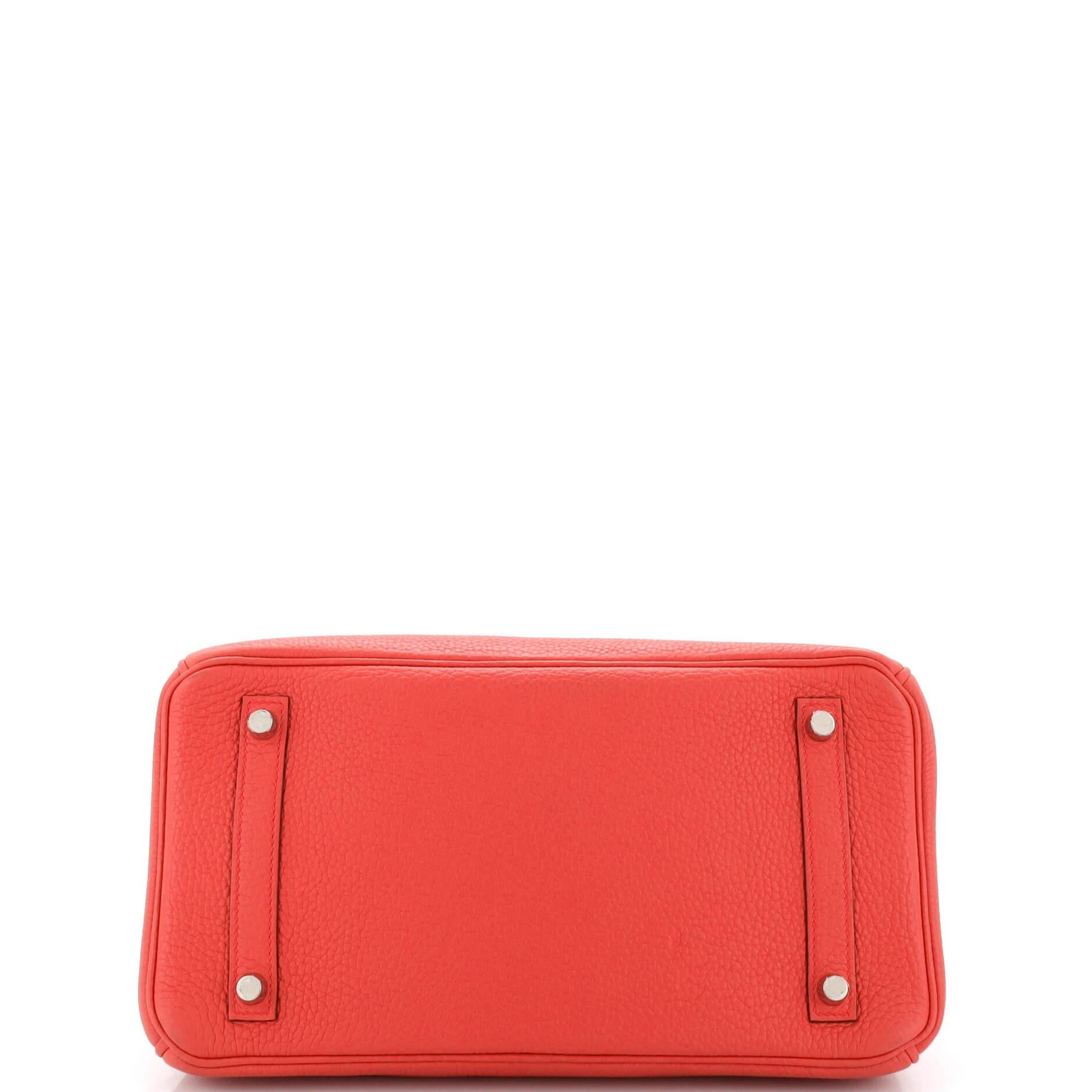 Women's Hermes Birkin Handbag Bougainvillier Clemence with Palladium Hardware 30 For Sale