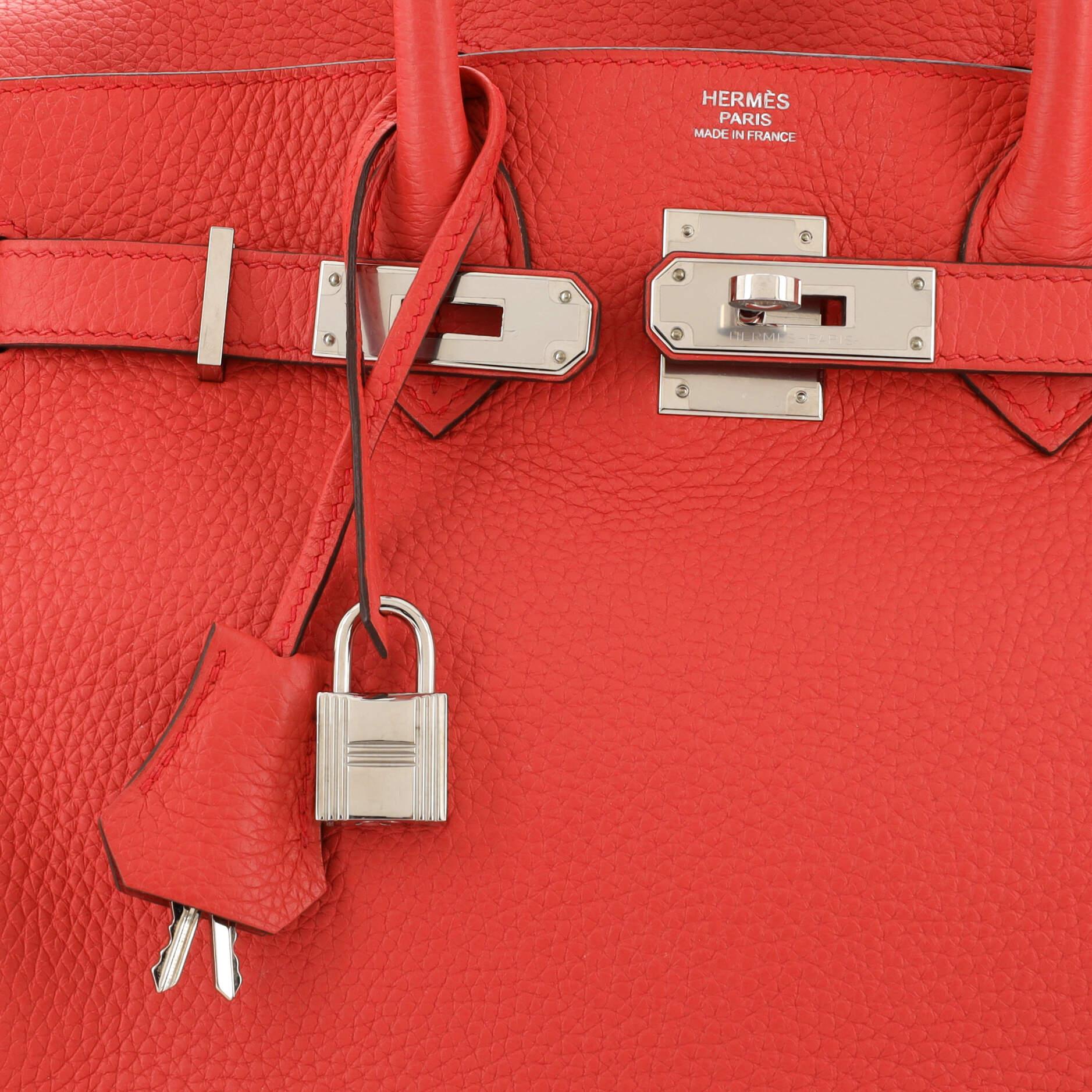 Hermes Birkin Handbag Bougainvillier Clemence with Palladium Hardware 30 For Sale 2