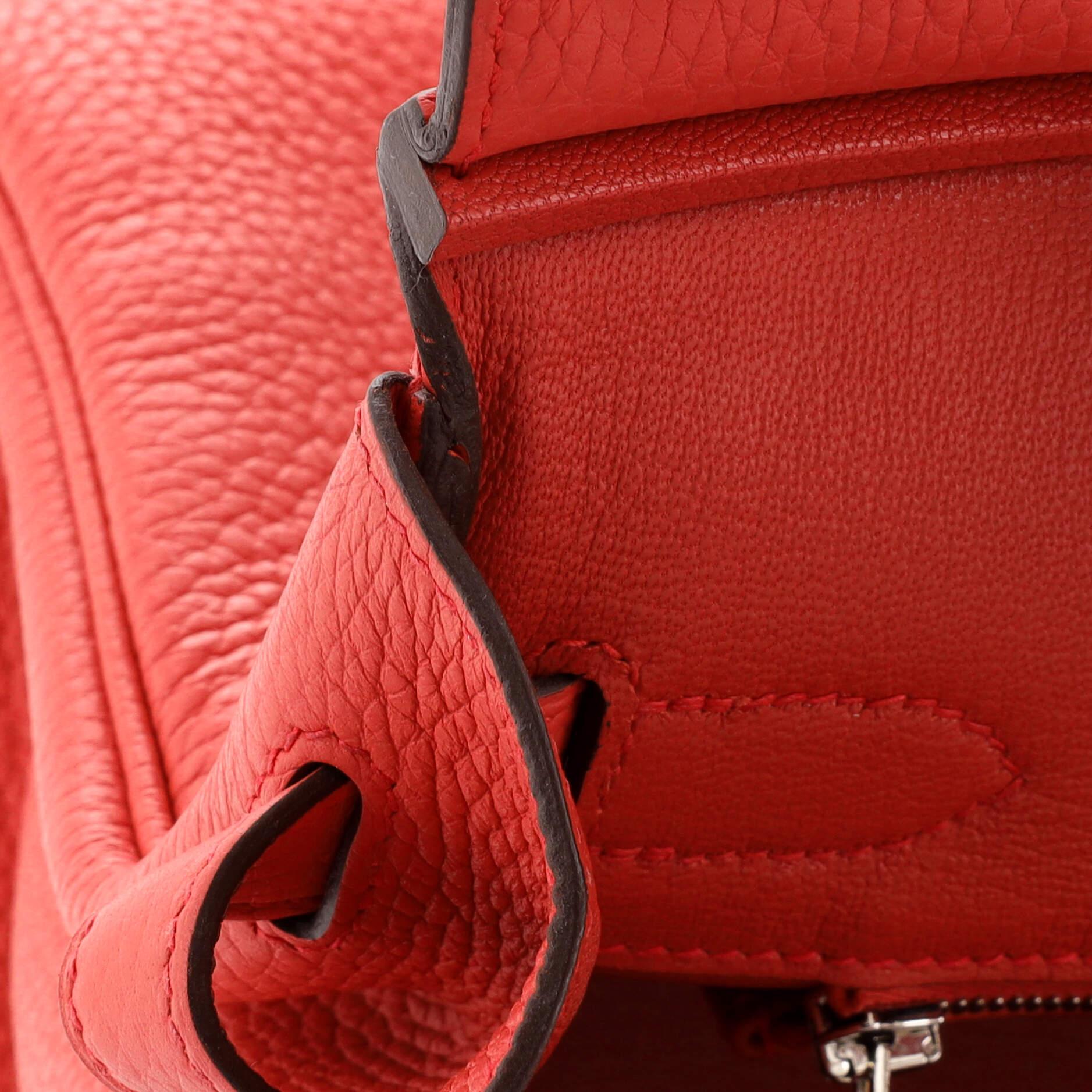 Hermes Birkin Handbag Bougainvillier Clemence with Palladium Hardware 30 For Sale 4