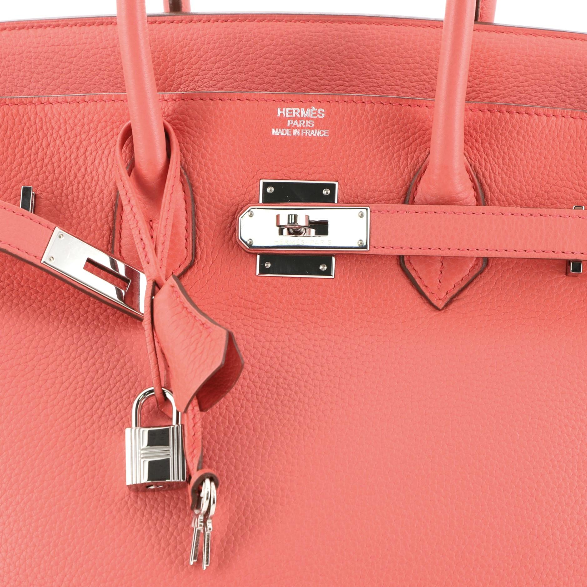 Hermes Birkin Handbag Bougainvillier Clemence with Palladium Hardware 35 1