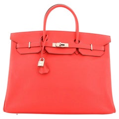 Hermes Birkin Handbag Bougainvillier Epsom with Palladium Hardware 40