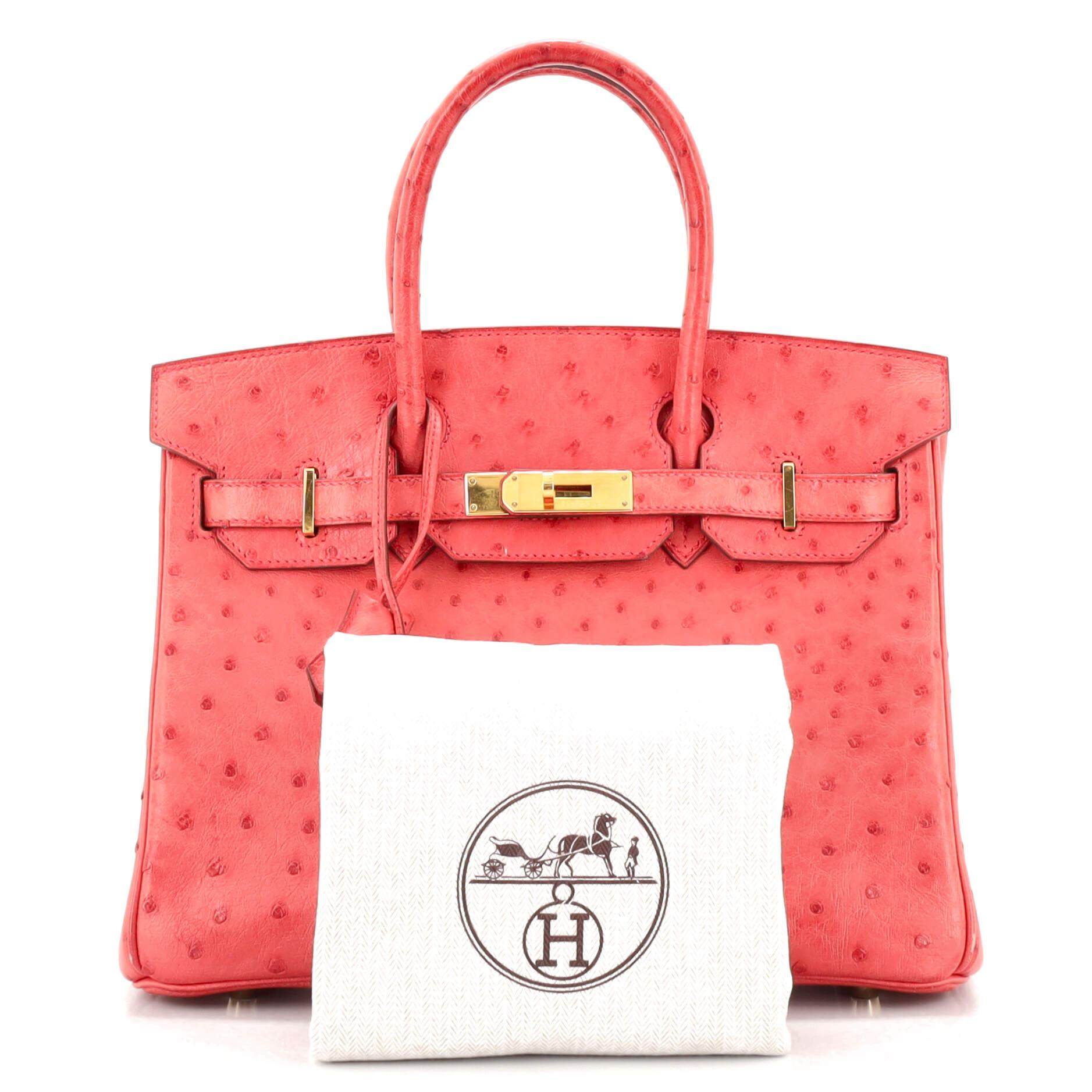 Hermes Birkin Pink Ostrich Leather - 4 For Sale on 1stDibs
