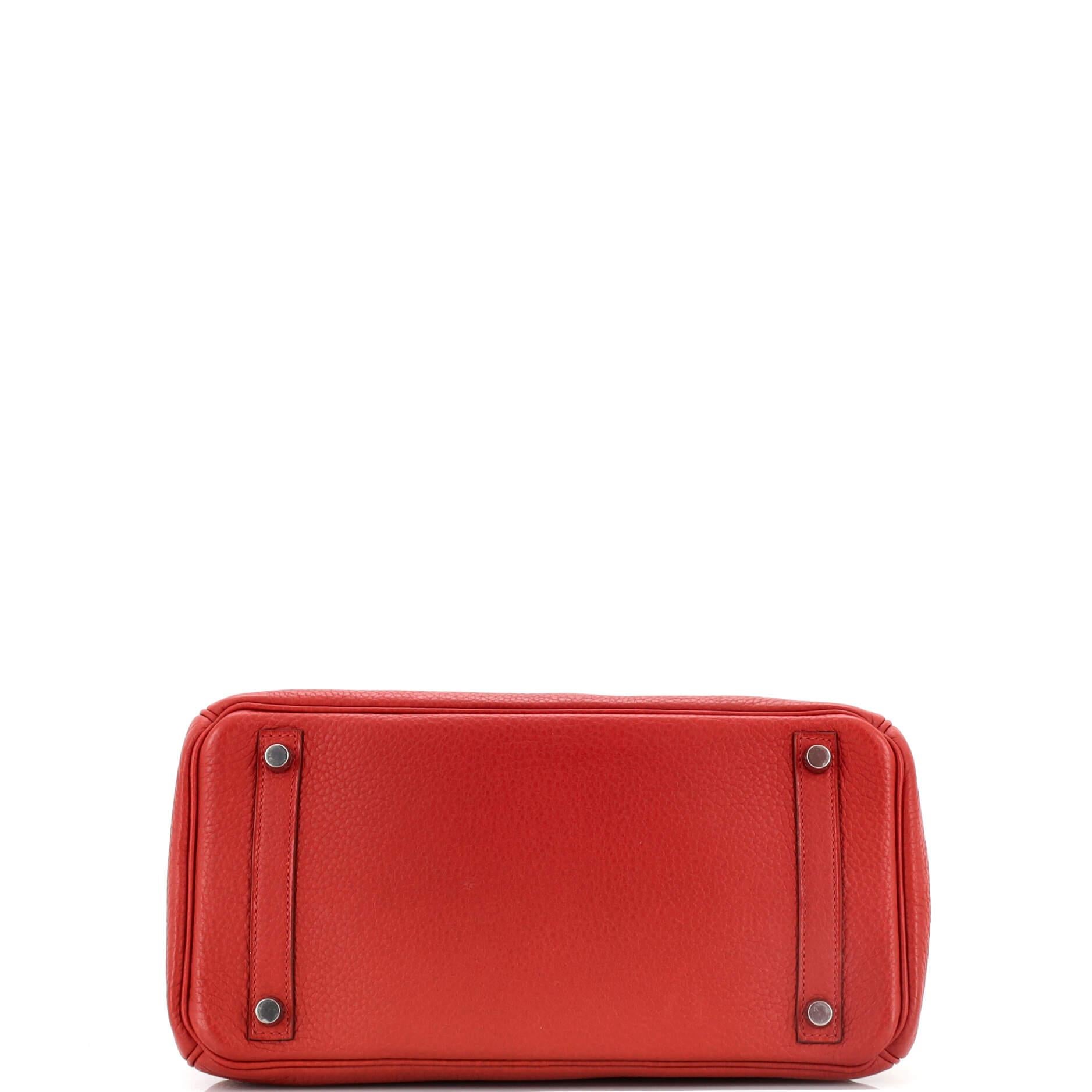 Hermes Birkin Handbag Brique Clemence with Palladium Hardware 30 1