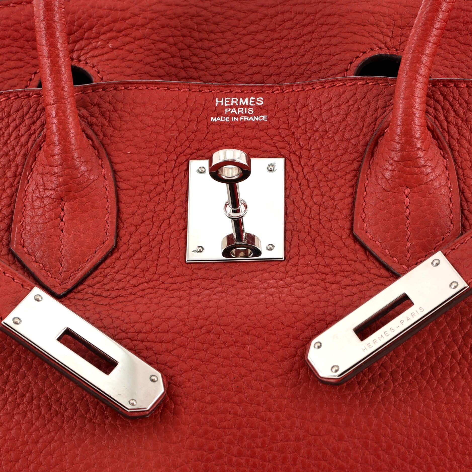 Hermes Birkin Handbag Brique Clemence with Palladium Hardware 30 3