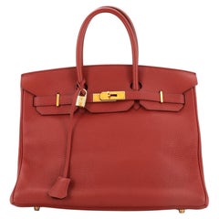 Hermes Birkin Handbag Brique Fjord with Gold Hardware 35