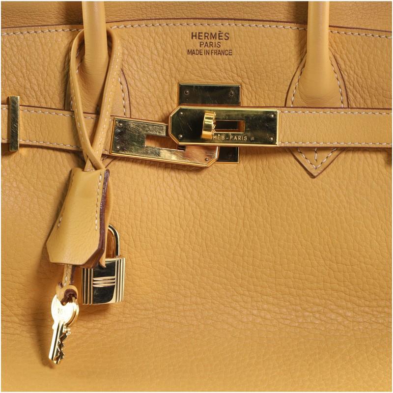 Hermes Birkin Handbag Brown Clemence with Gold Hardware 30 5