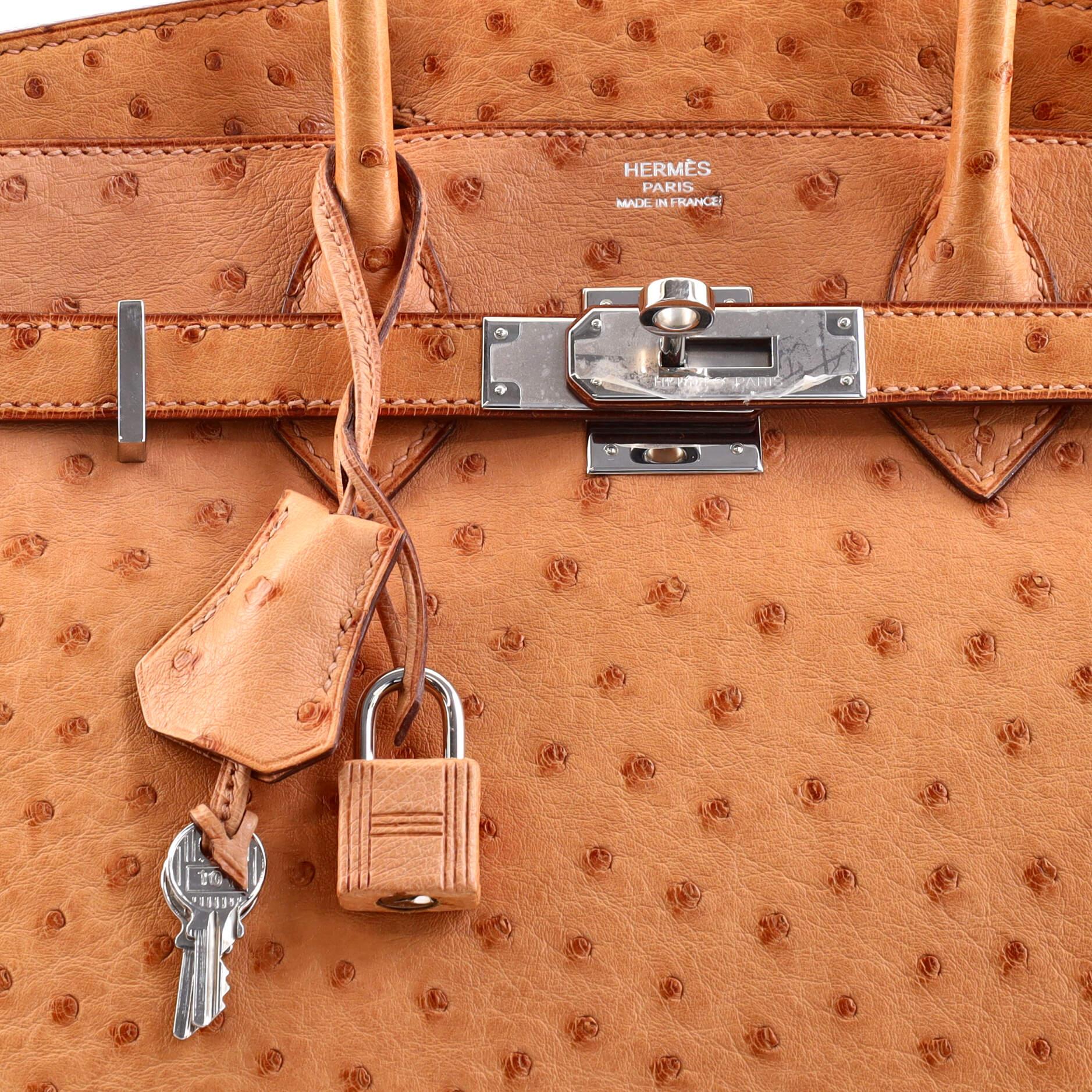 Hermes Birkin Handbag Brown Ostrich with Palladium Hardware 30 3