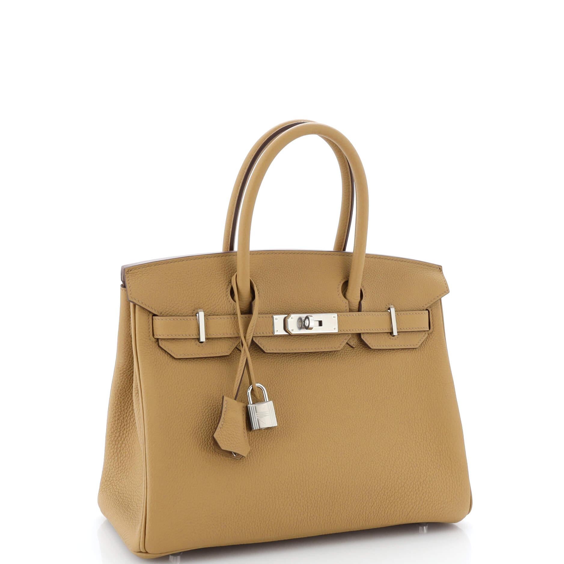 Hermes Birkin Handbag Brown Togo with Palladium Hardware 30 In Good Condition In NY, NY