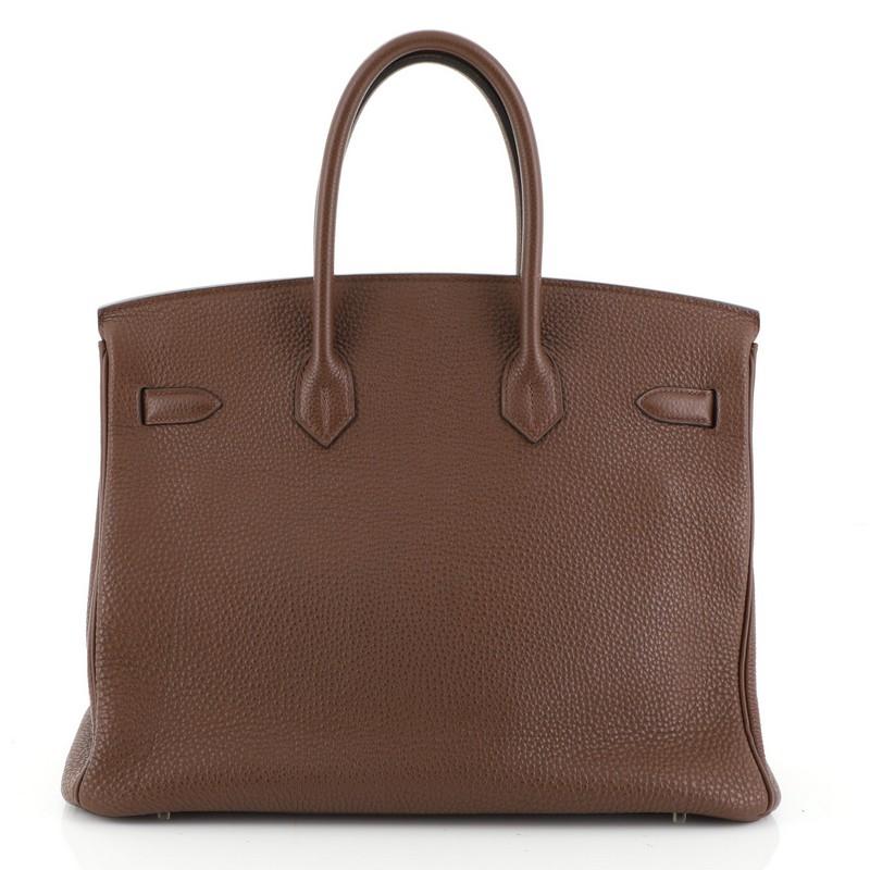 Brown Hermes Birkin Handbag Brulee Togo with Gold Hardware 35