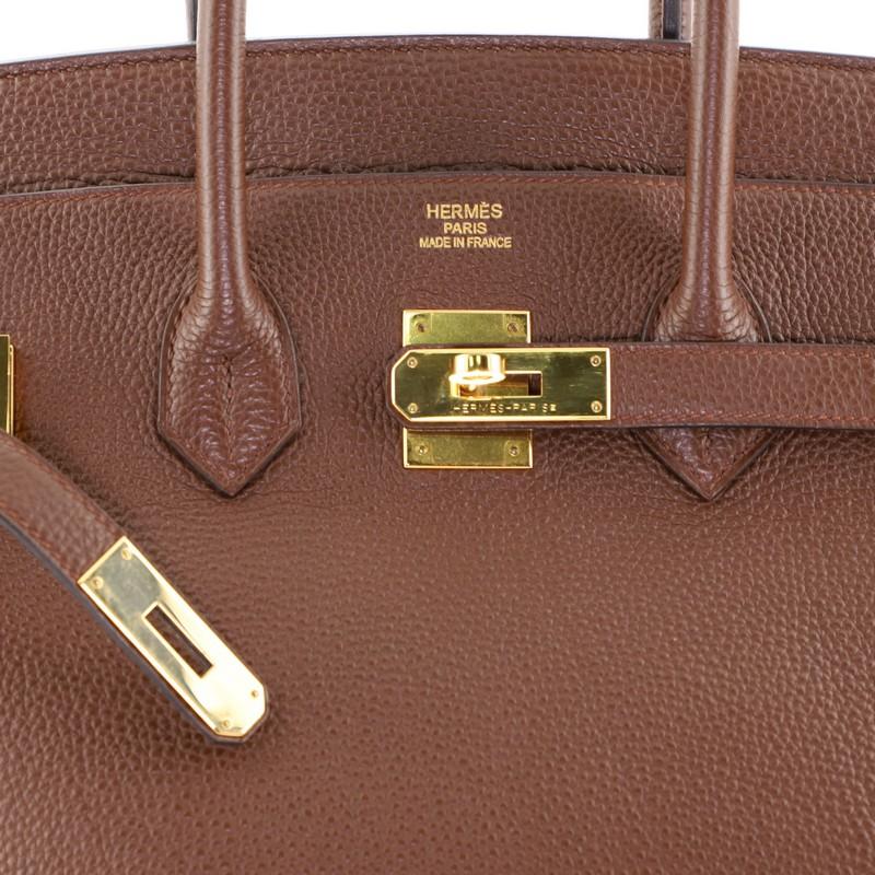 Women's Hermes Birkin Handbag Brulee Togo with Gold Hardware 35