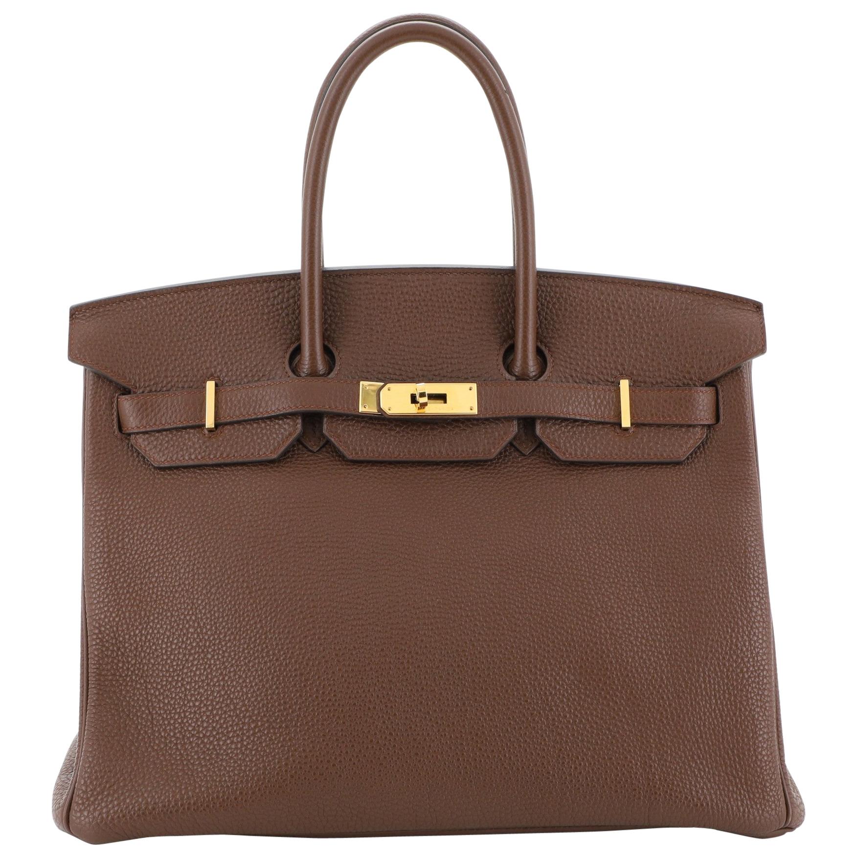 Hermes Birkin Handbag Brulee Togo with Gold Hardware 35