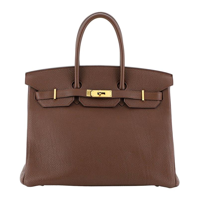 Hermes Birkin Handbag Brulee Togo with Gold Hardware 35