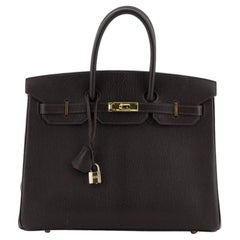 Hermes Birkin Handbag Cacoan Chevre de Coromandel with Gold Hardware 35