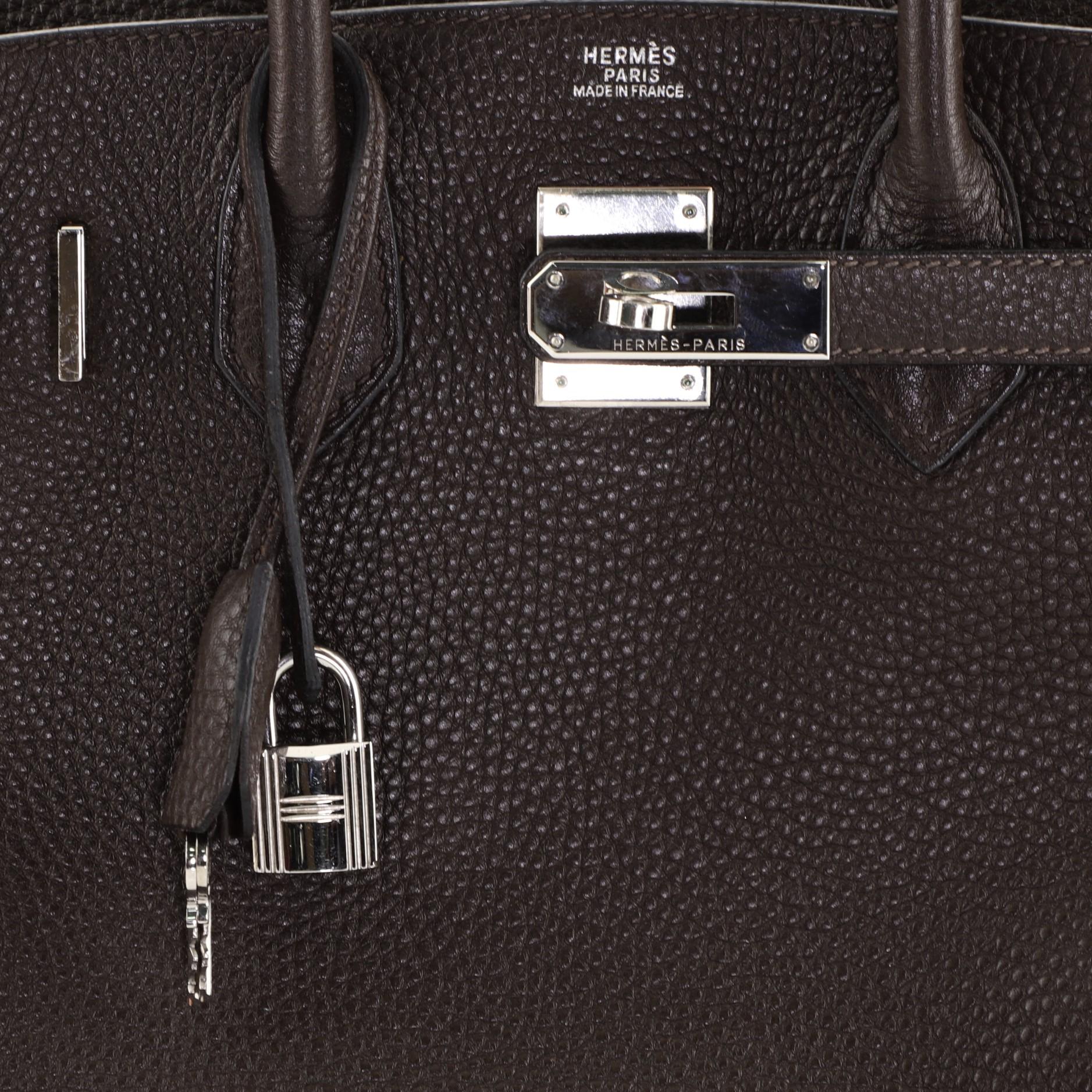Hermes Birkin Handbag Cafe Clemence with Palladium Hardware 30 5