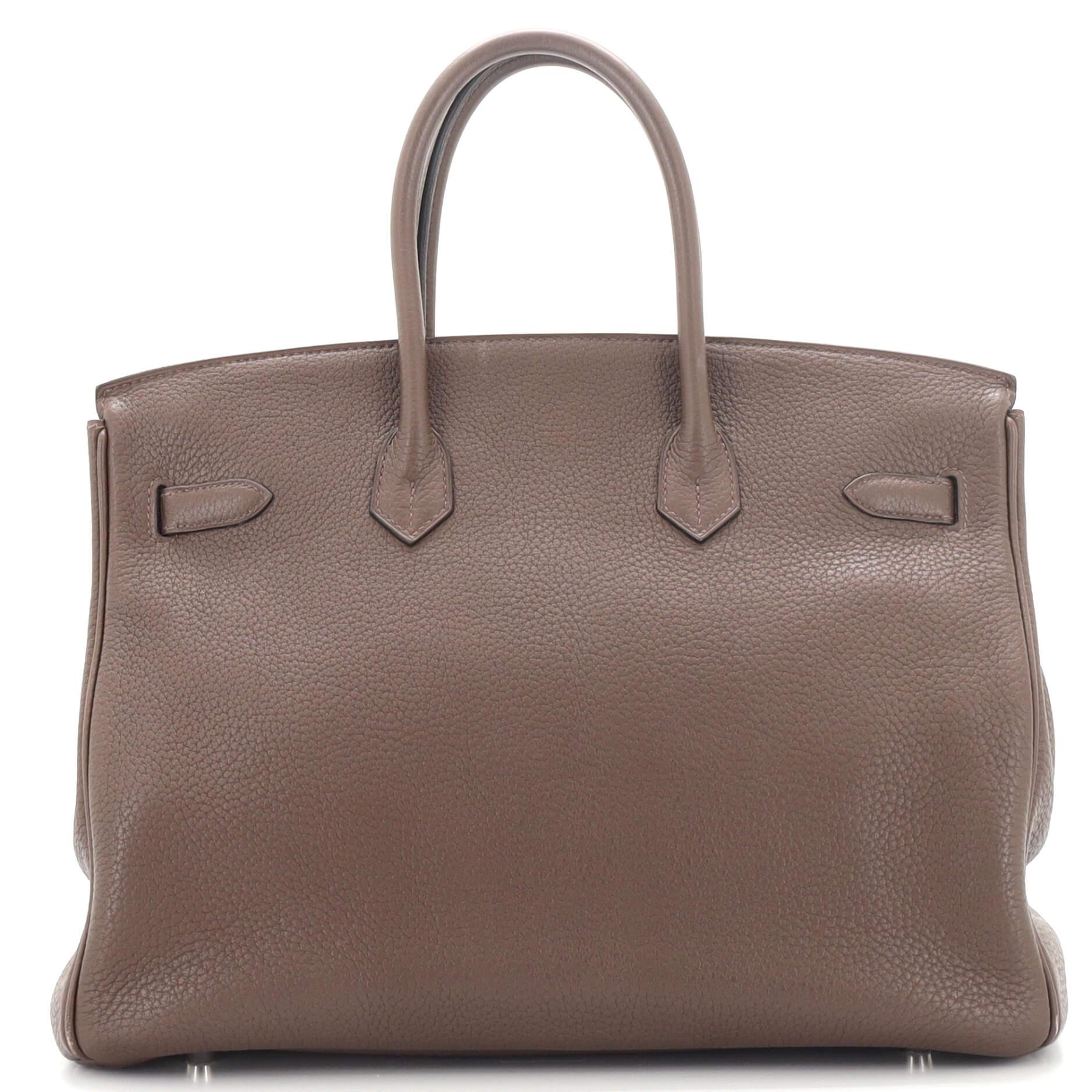 Women's or Men's Hermes Birkin Handbag Café Clemence with Palladium Hardware 35