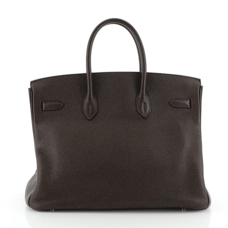 Women's or Men's Hermes  Birkin Handbag Café Clemence with Palladium Hardware 35