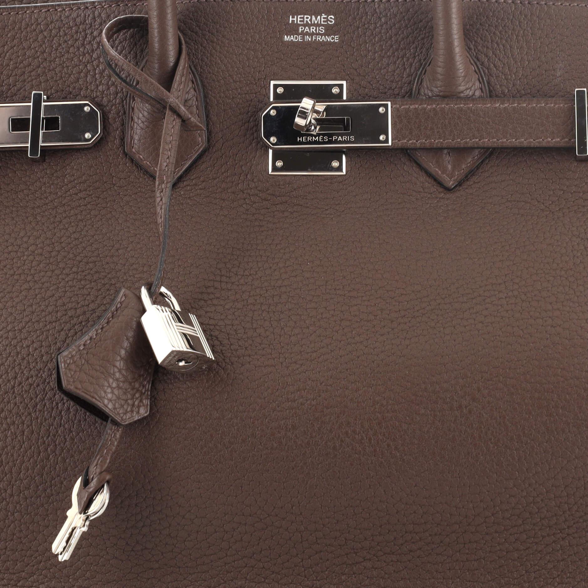 Hermes Birkin Handbag Café Clemence with Palladium Hardware 35 3