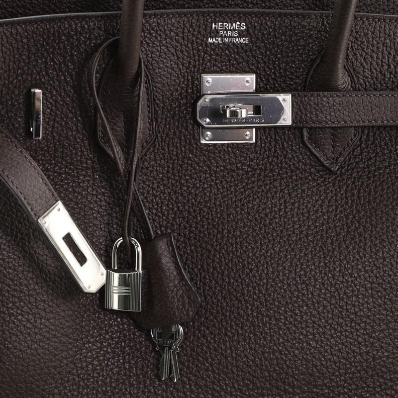Hermes  Birkin Handbag Café Clemence with Palladium Hardware 35 3