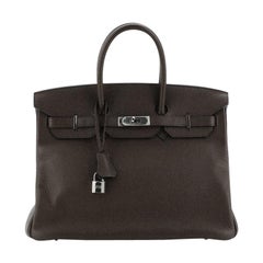 Hermes  Birkin Handbag Café Clemence with Palladium Hardware 35