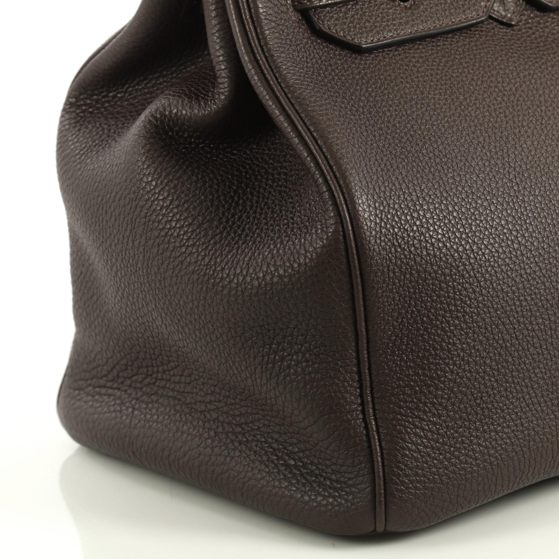 Hermes Birkin Handbag Cafe Togo with Palladium Hardware 35 In Good Condition In NY, NY