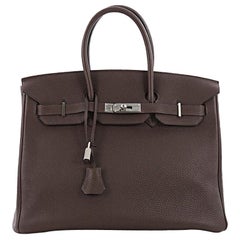 Hermes Birkin Handbag Cafe Togo with Palladium Hardware 35