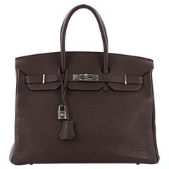 Hermes Birkin Handbag Cafe Togo with Palladium Hardware 35