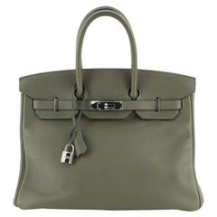 Hermes Birkin Handbag Canopée Swift with Palladium Hardware 35