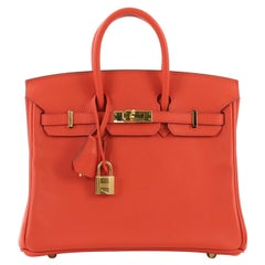 Hermes Birkin Handbag Capucine Swift with Gold Hardware 25