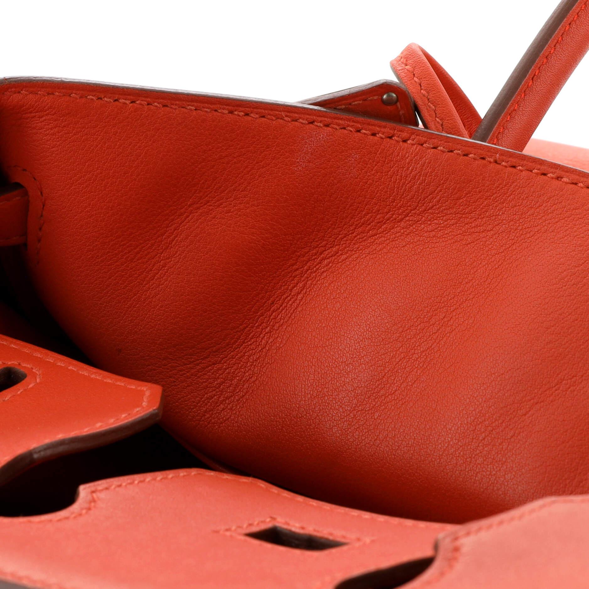Hermes Birkin Handbag Capucine Swift with Palladium Hardware 25 For Sale 7