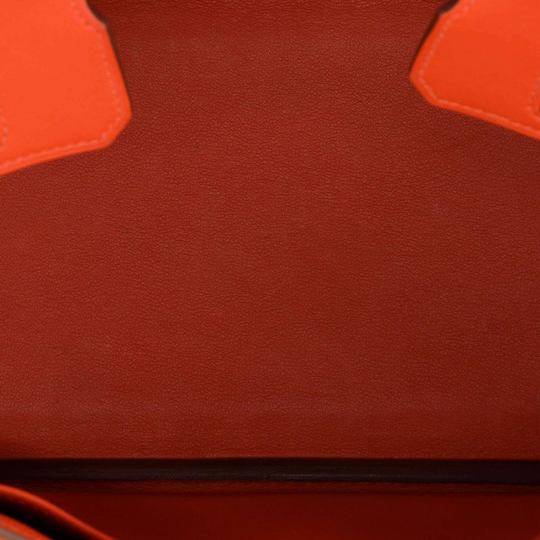 Hermes Birkin Handbag Capucine Swift with Palladium Hardware 25 For Sale 2