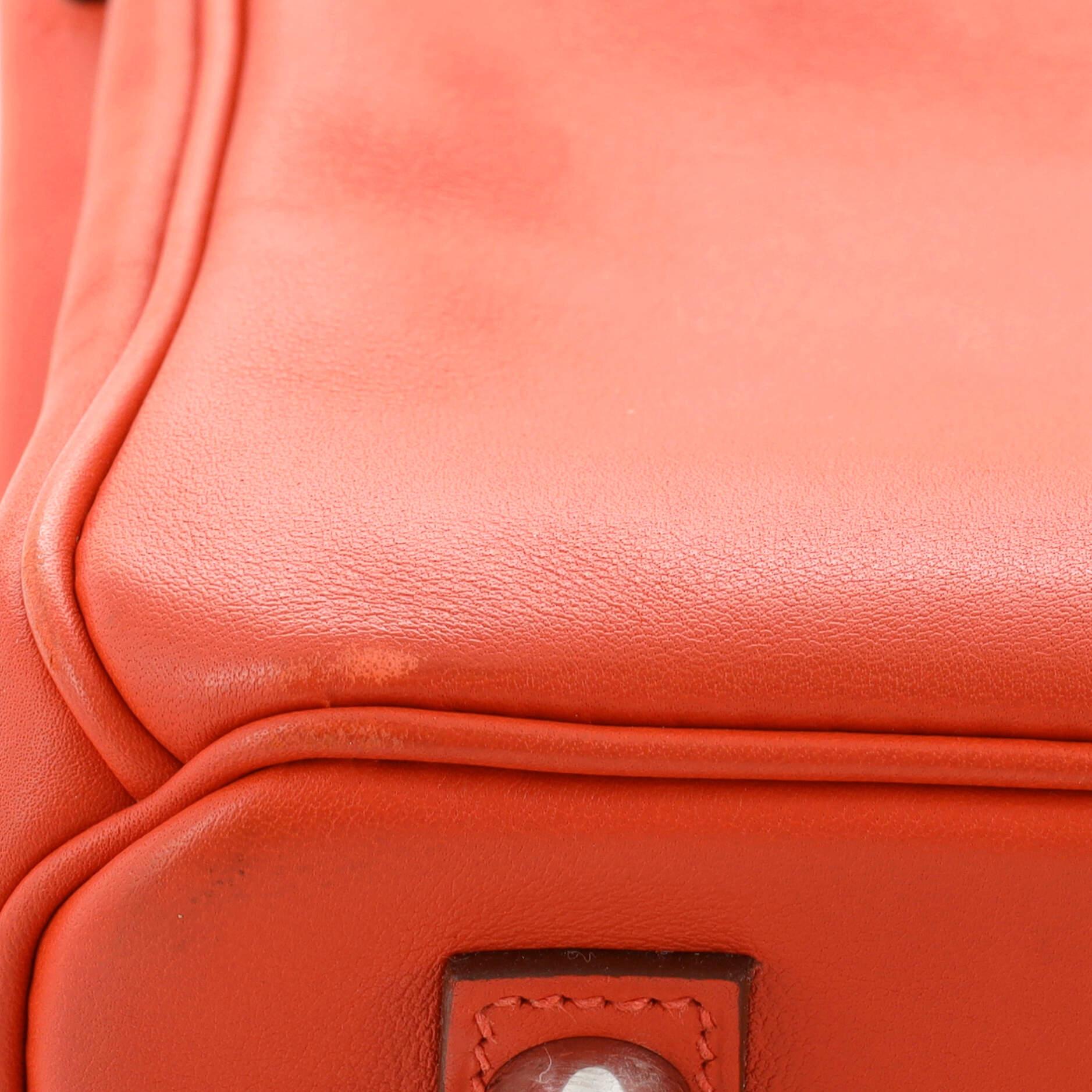 Hermes Birkin Handbag Capucine Swift with Palladium Hardware 25 For Sale 5