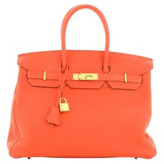 Hermes Birkin Handbag Capucine Togo with Gold Hardware 35