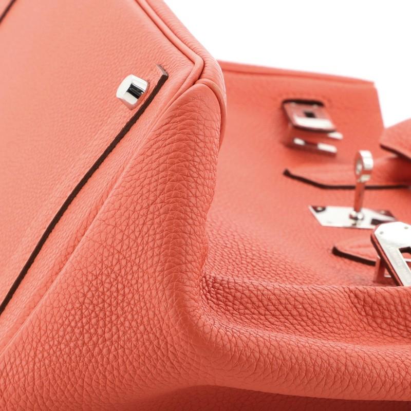 Hermes Birkin Handbag Capucine Togo with Palladium Hardware 30 6