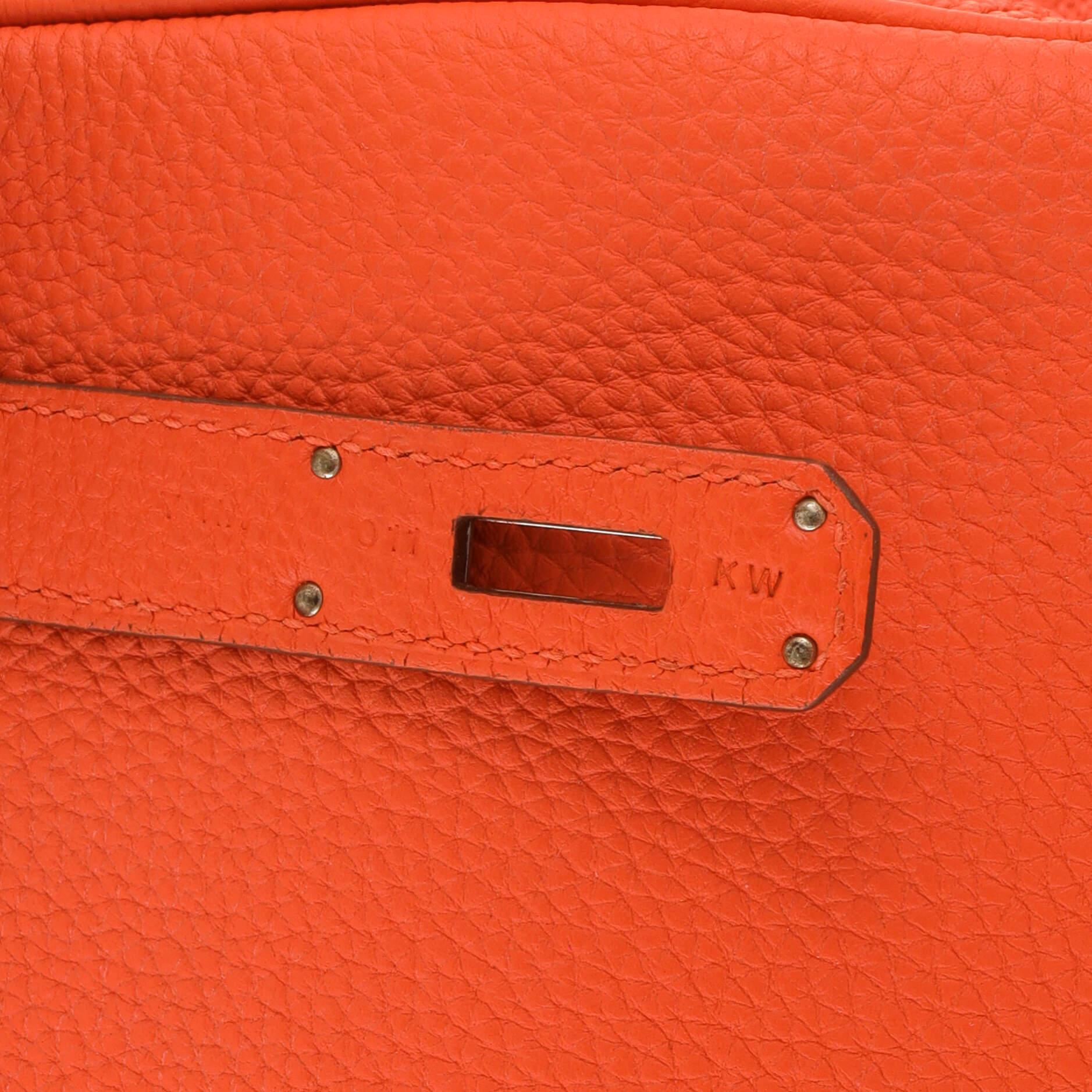 Hermes Birkin Handbag Capucine Togo with Palladium Hardware 30 4
