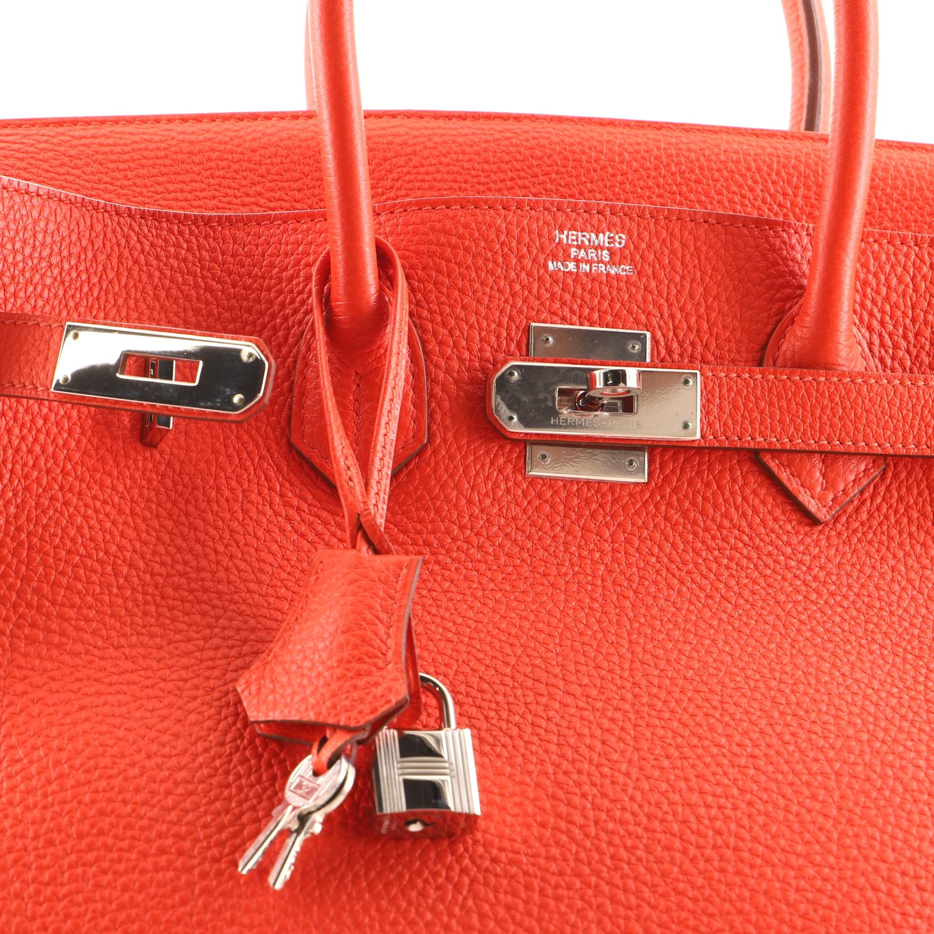 Hermes Birkin Handbag Capucine Togo with Palladium Hardware 35 4