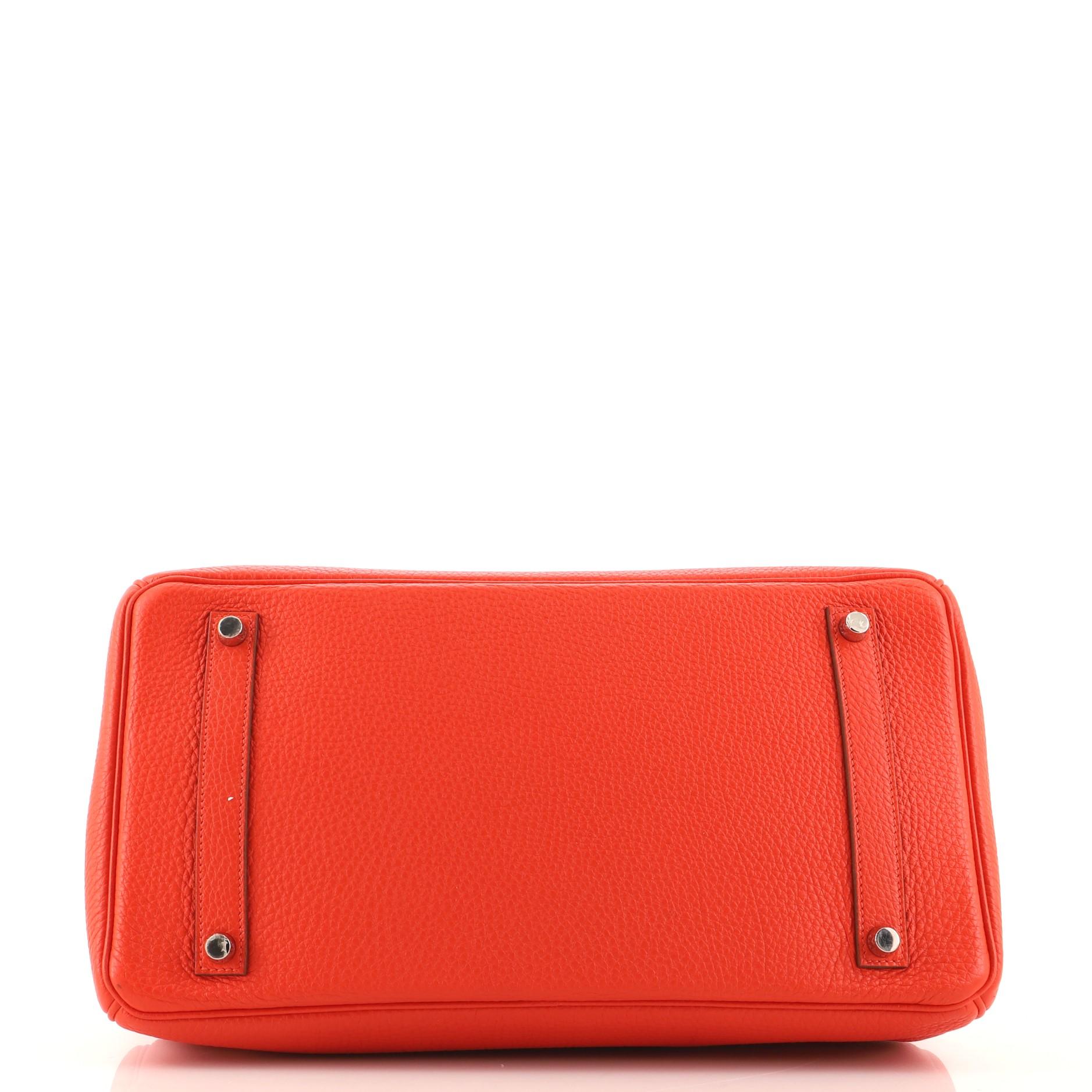 Hermes Birkin Handbag Capucine Togo with Palladium Hardware 35 In Good Condition In NY, NY